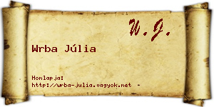 Wrba Júlia névjegykártya